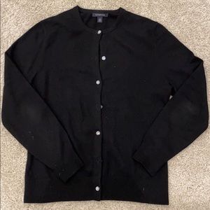Black cashmere cardigan w crystal buttons size M